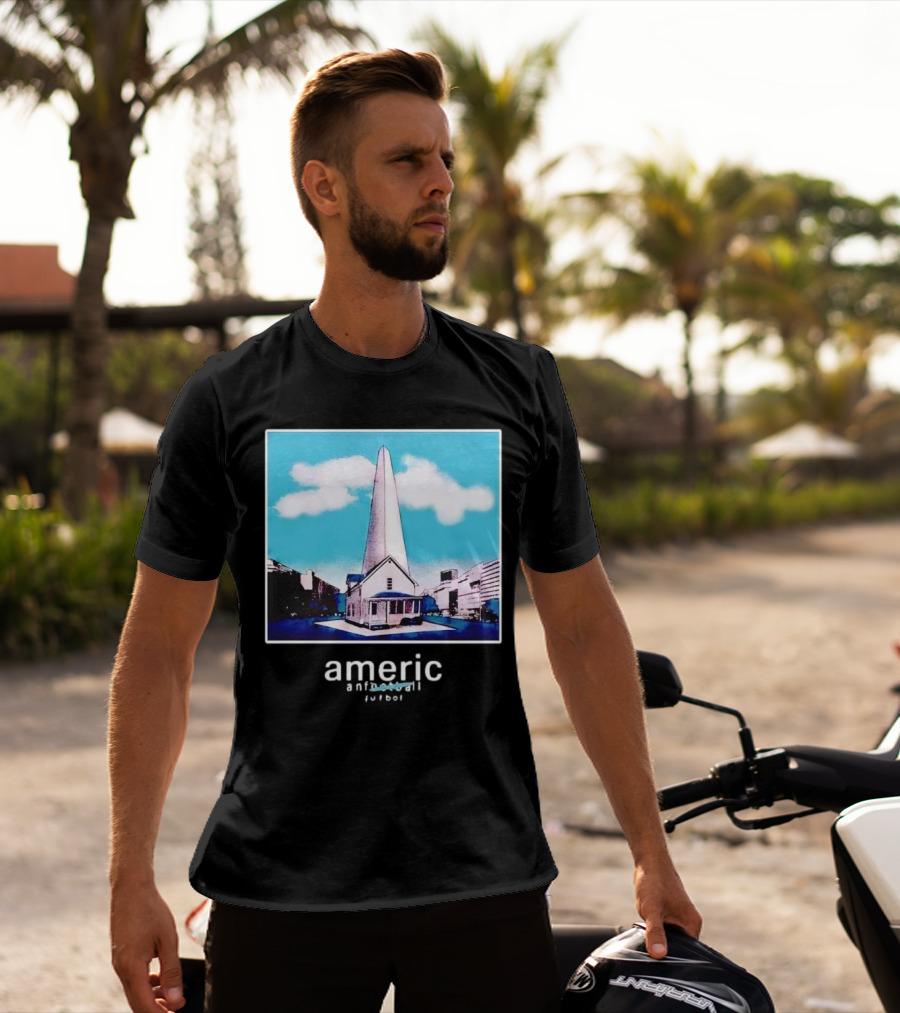 Americ Anfootball Futbol House And Obelisk Cityscape T-Shirt