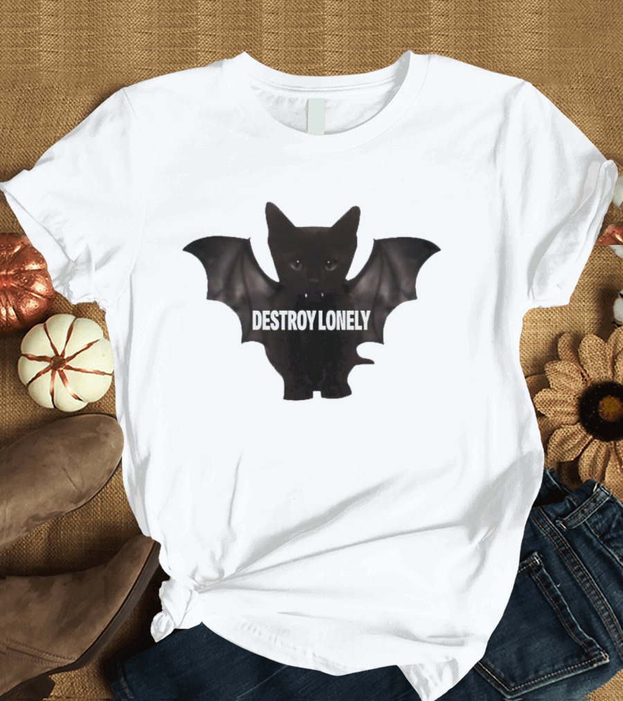 Destroy Lonely Bat Cat Kitten T-Shirt