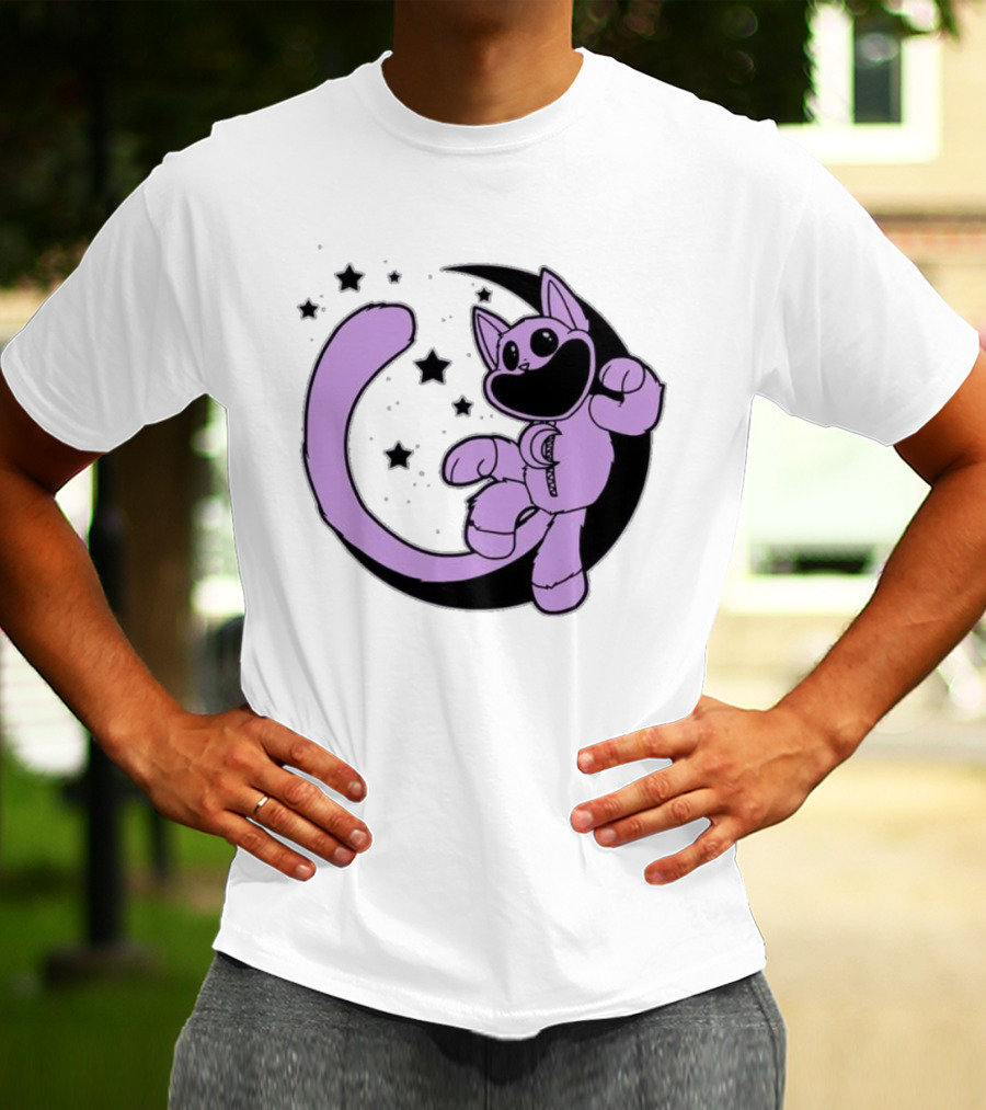 CatNap Astronaut Cat In Space With Crescent Moon And Stars T-Shirt