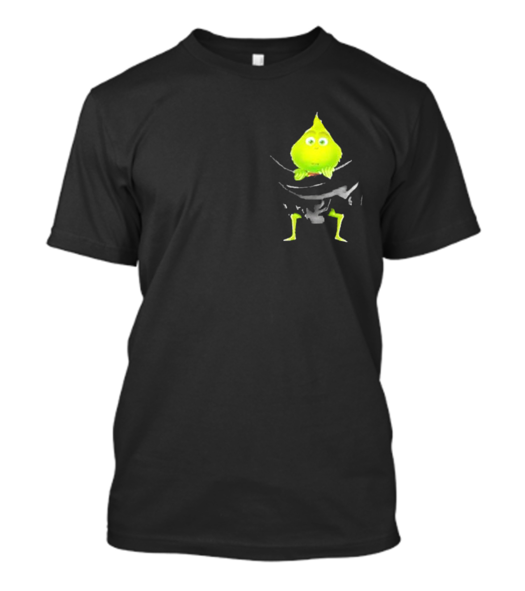 Grinch Peeking From Pocket T-Shirt