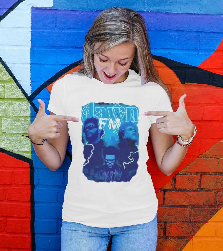 Dawn FM Vintage The Weeknd Blue Trio Image T-Shirt
