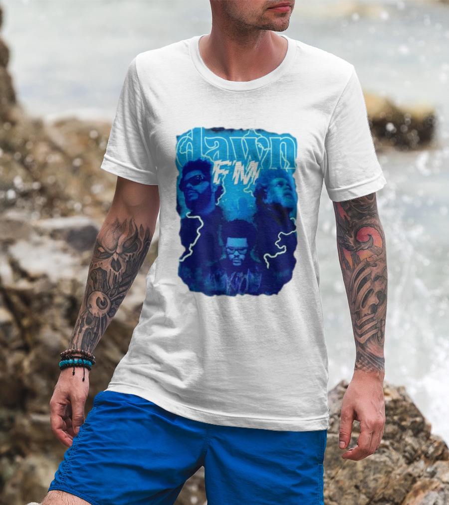 Dawn FM Vintage The Weeknd Blue Trio Image T-Shirt