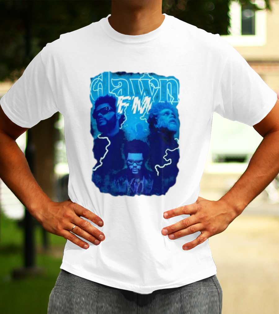 Dawn FM Vintage The Weeknd Blue Trio Image T-Shirt