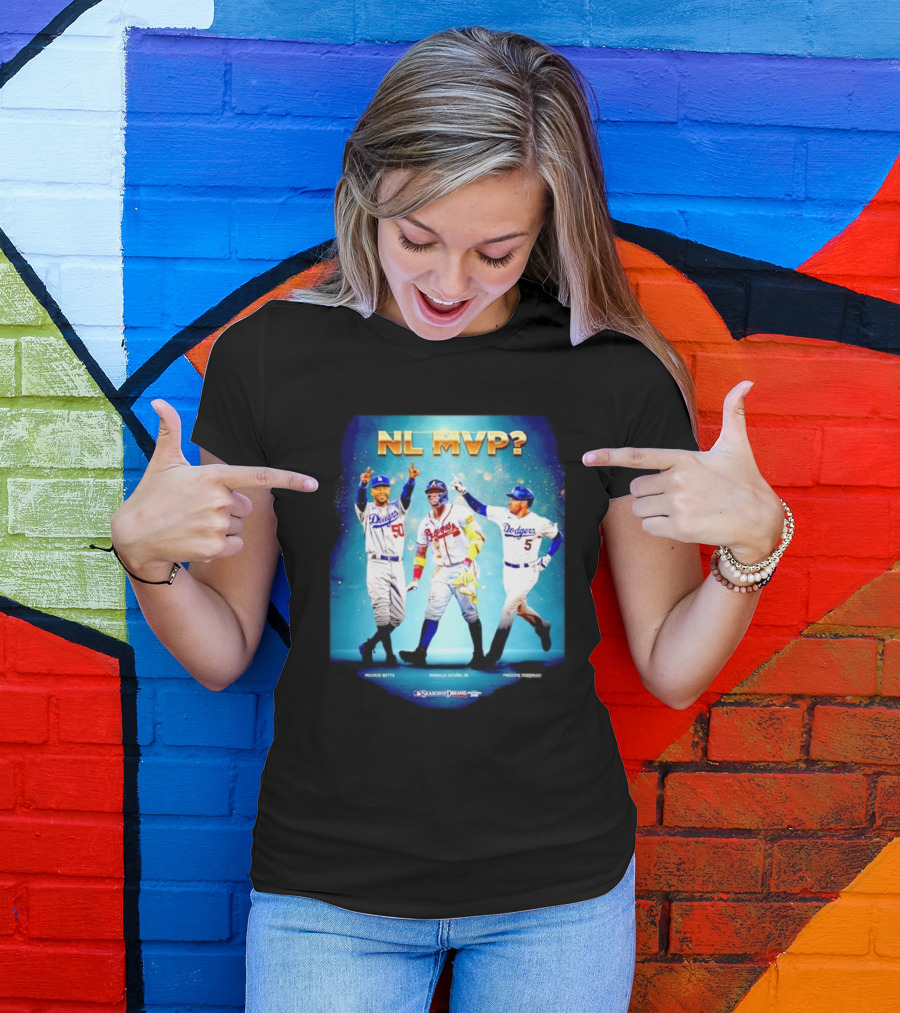 NL MVP Mookie Betts Ronald Acuna Jr Freddie Freeman Dodgers Braves T-Shirt