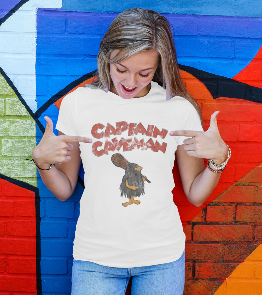 Captain Caveman Vintage Retro Cartoon Character T-Shirt