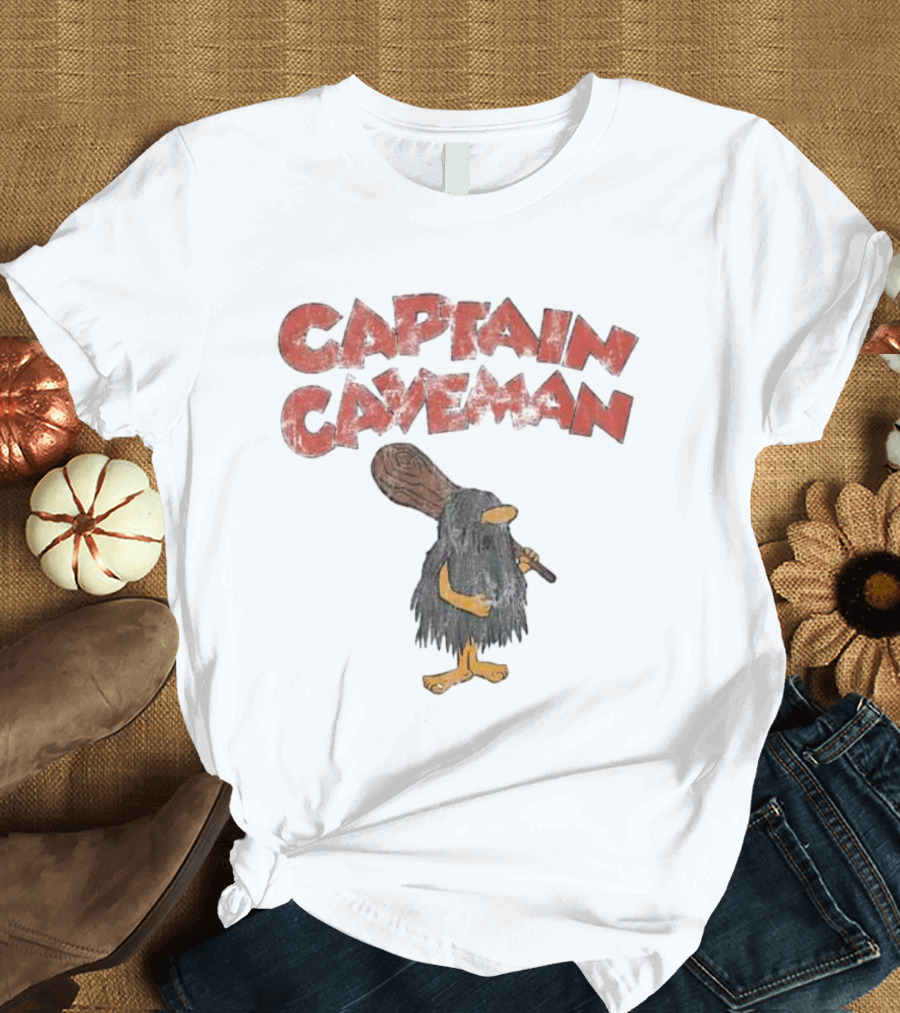 Captain Caveman Vintage Retro Cartoon Character T-Shirt