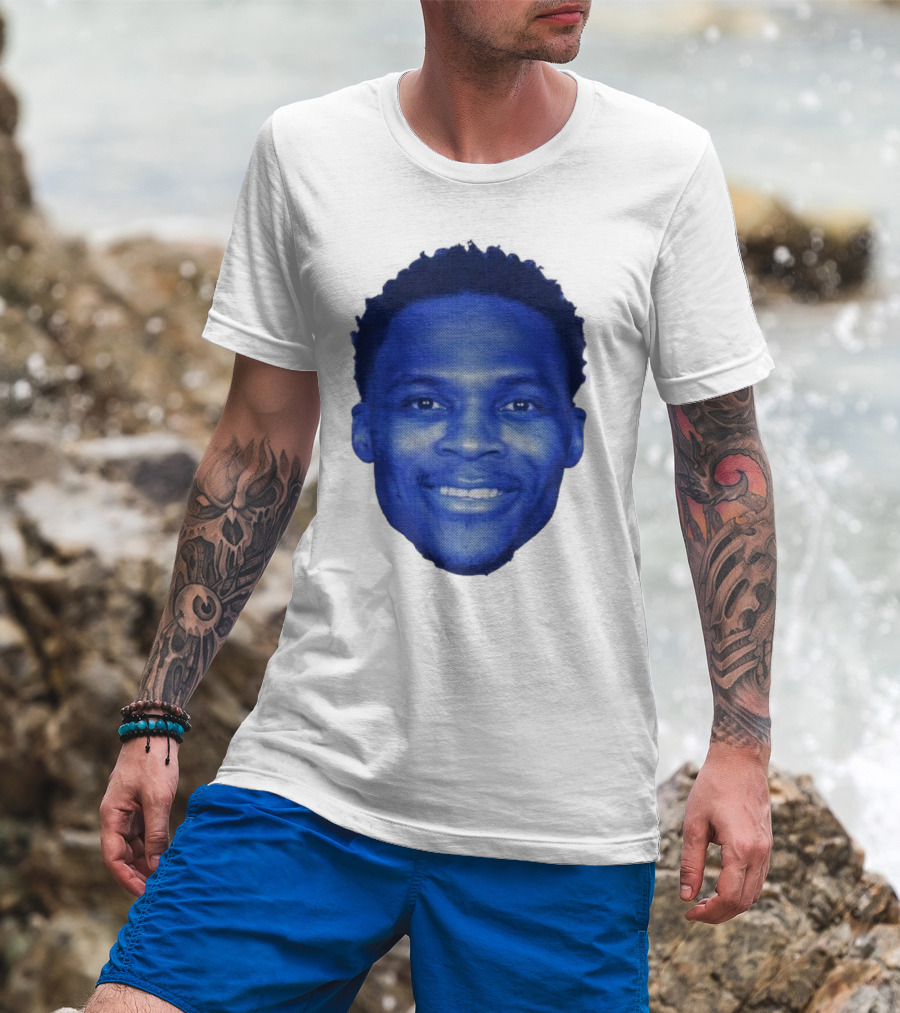 Westbrook Blue Half-tone Big Head T-Shirt