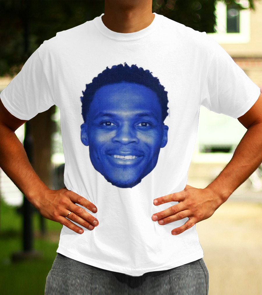 Westbrook Blue Half-tone Big Head T-Shirt