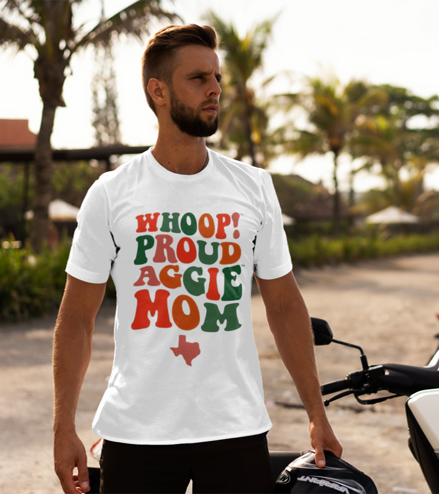 Whoop Proud Aggie Mom Texas Map T-Shirt