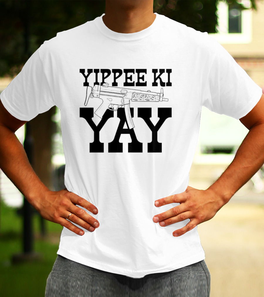 Yippee Ki Yay Retro Action Phrase With Gun T-Shirt