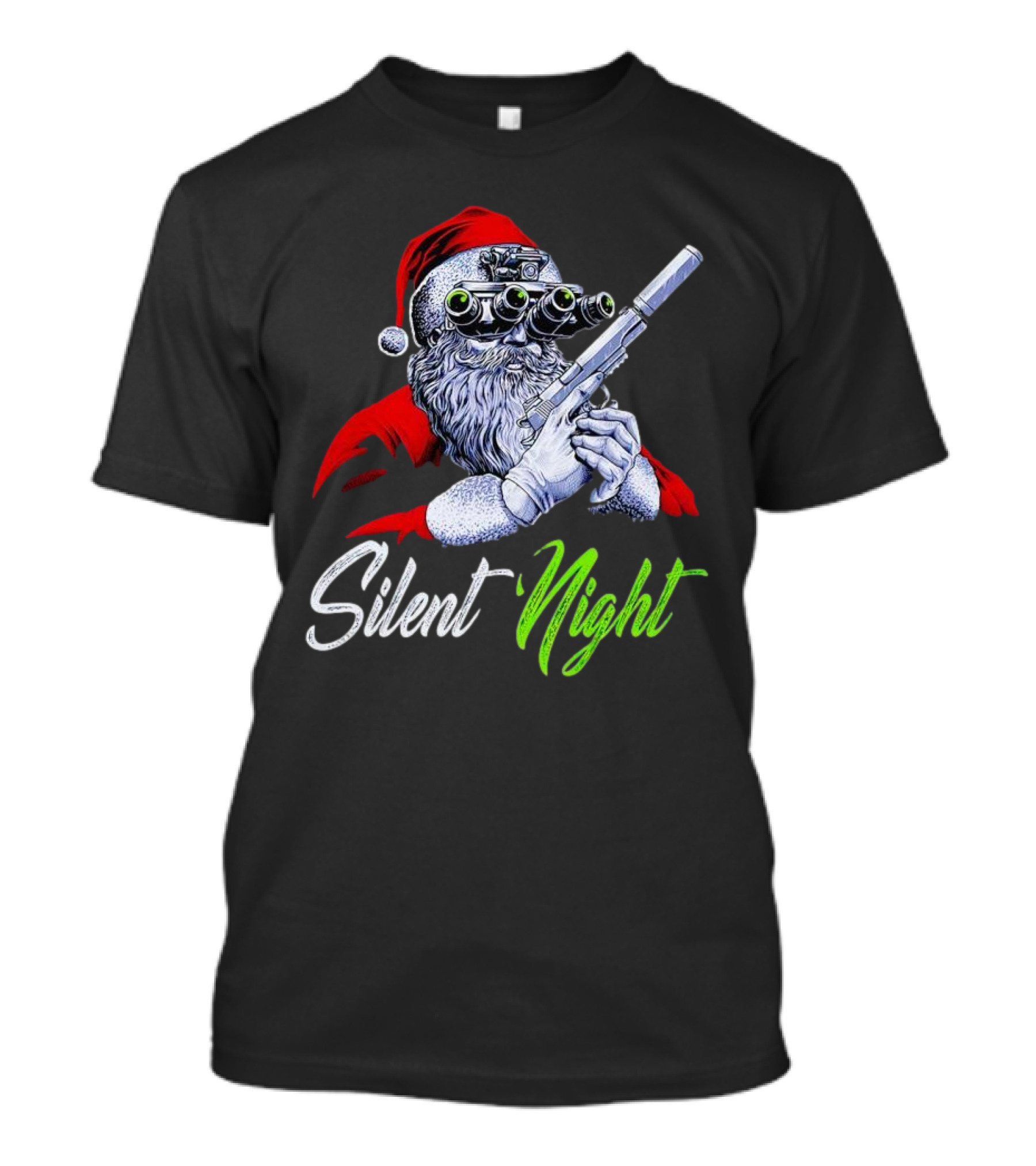 Silent Night Santa Claus With Night Vision And Rifle T-Shirt