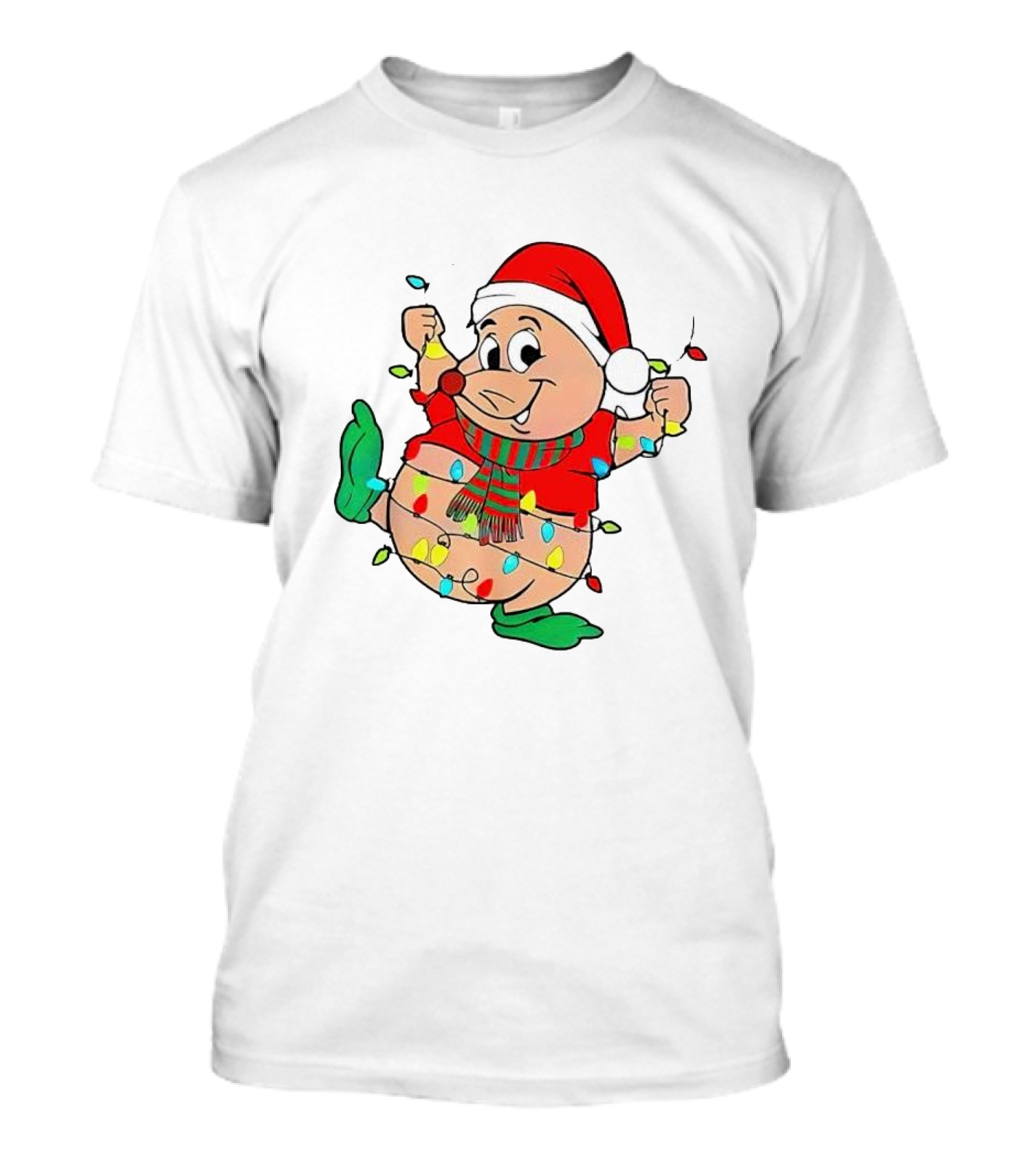 Santa Gus Wrapped In Christmas Lights T-Shirt