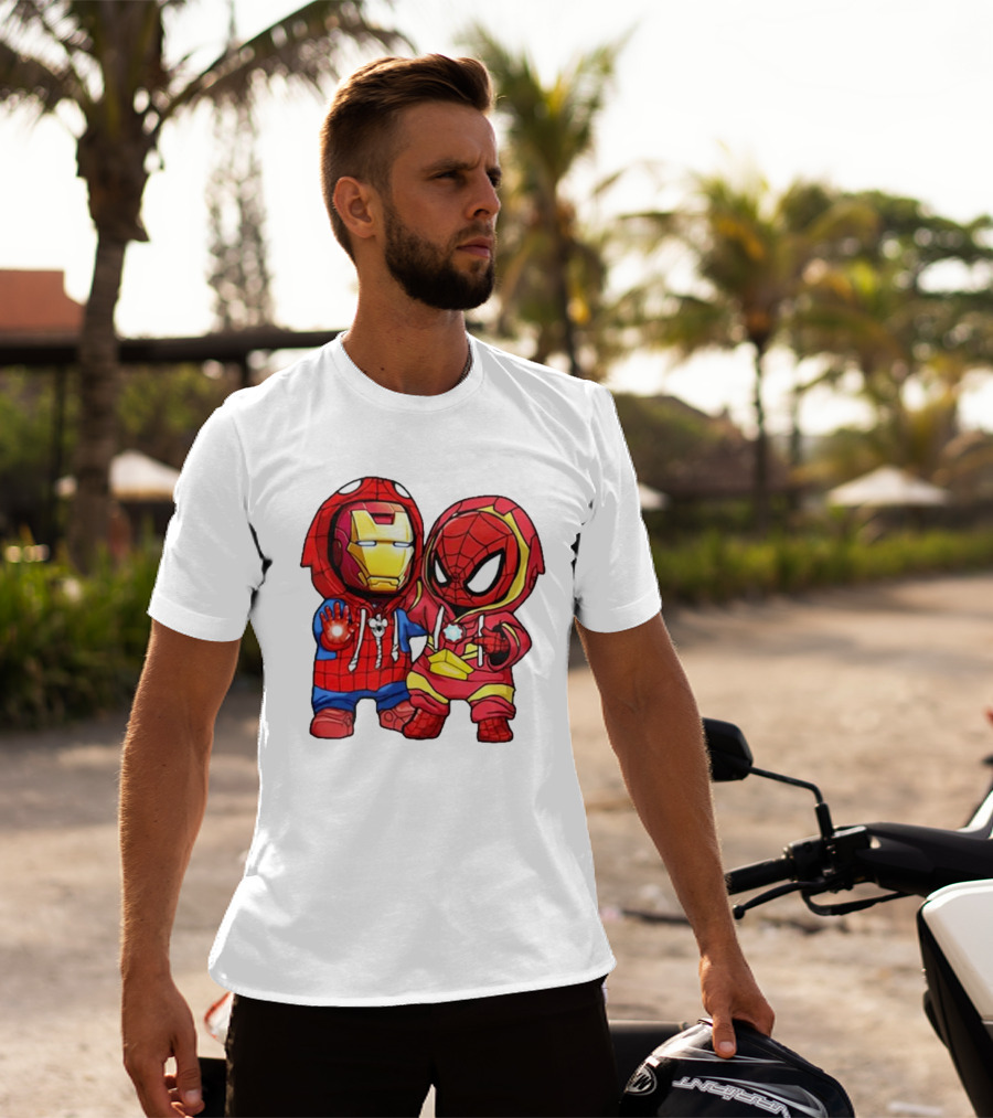 Spider-Man And Iron Man Cute Chibi Hoodie Heroes T-Shirt