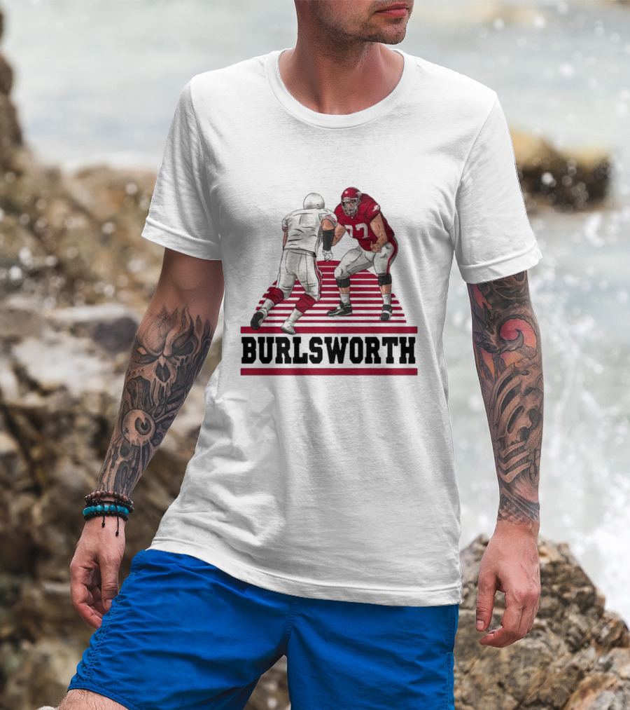 Burlsworth Number 77 Football Player In Action Against Opponent T-Shirt