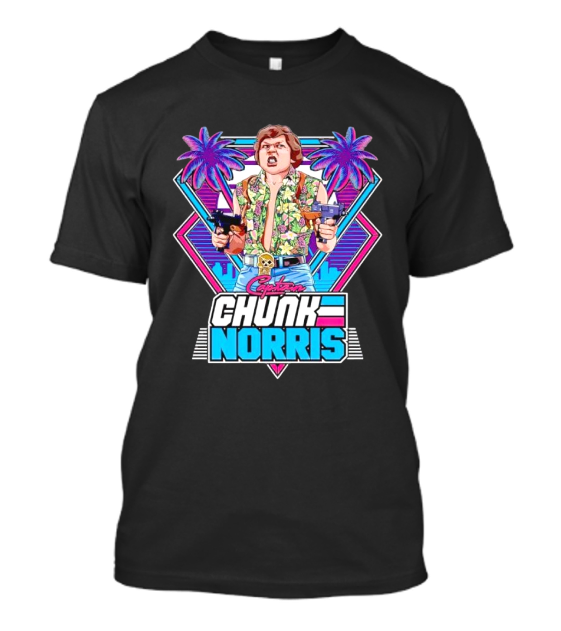 Chunk Norris Captain Miami Retro Adventure 80s T-Shirt