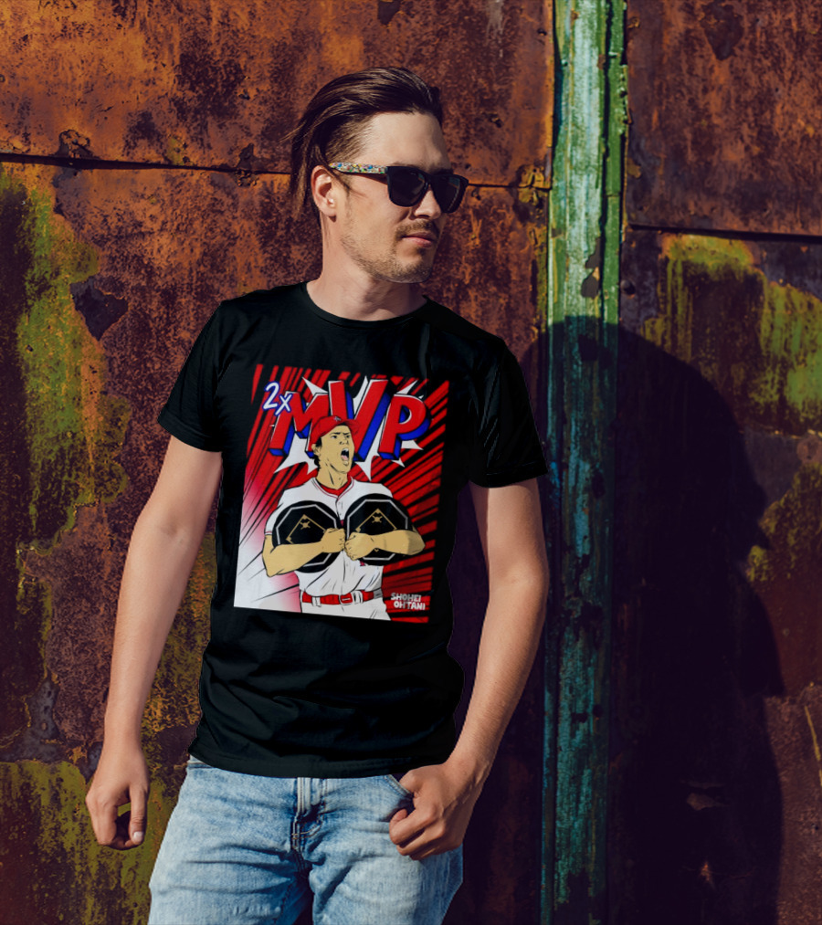 Los Angeles Angels Shohei Ohtani 2x MVP Comic T-Shirt