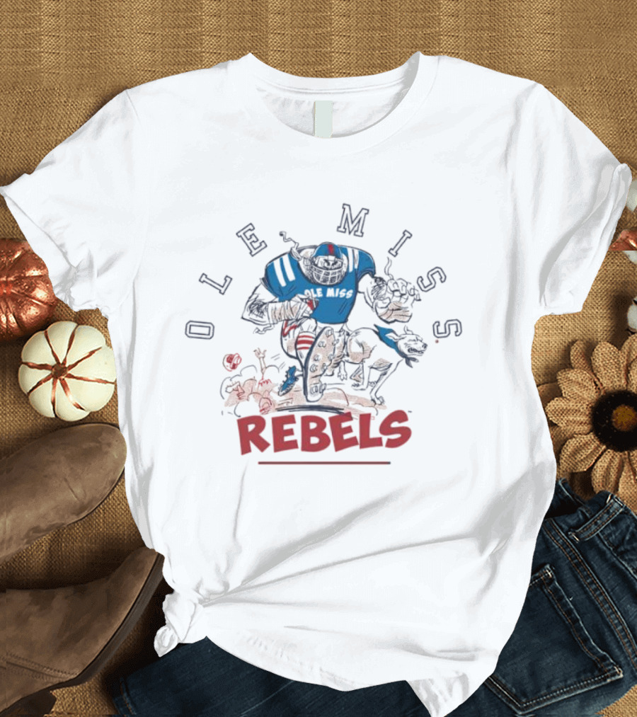 Ole Miss Rebels Football Action T-Shirt