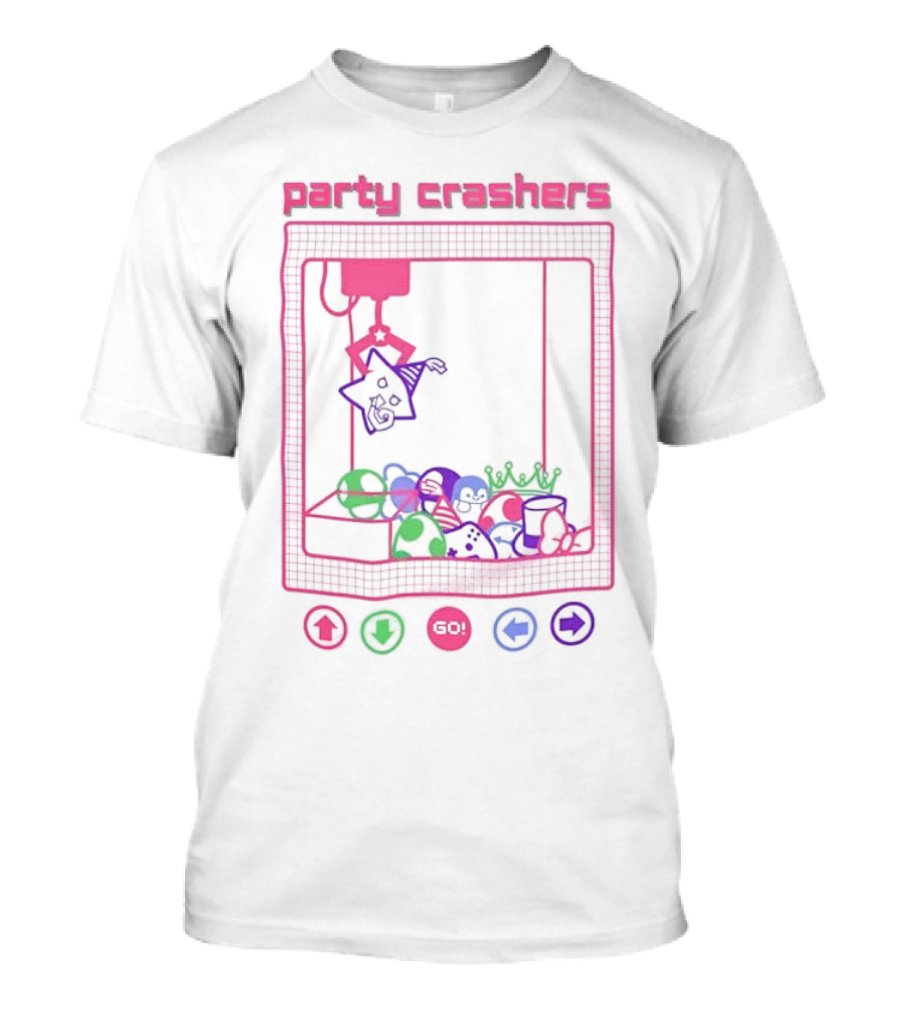 Party Crashers Crane Game Retro Neon T-Shirt