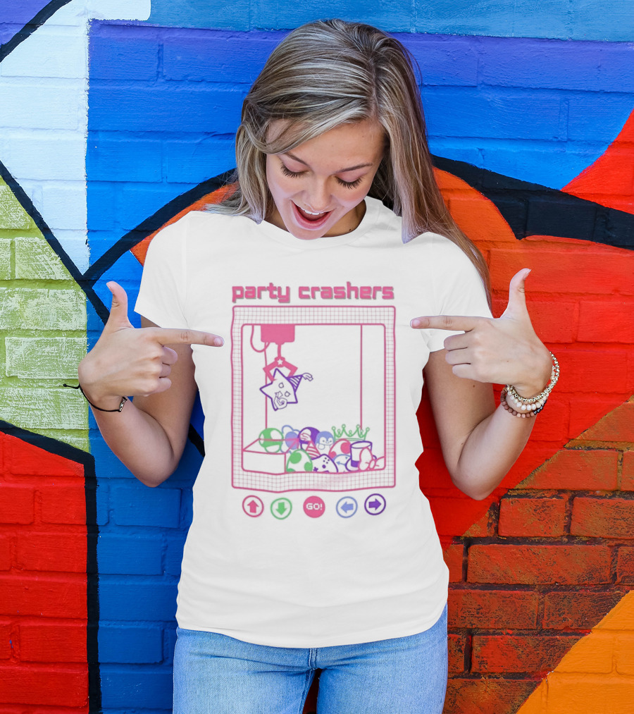 Party Crashers Crane Game Retro Neon T-Shirt
