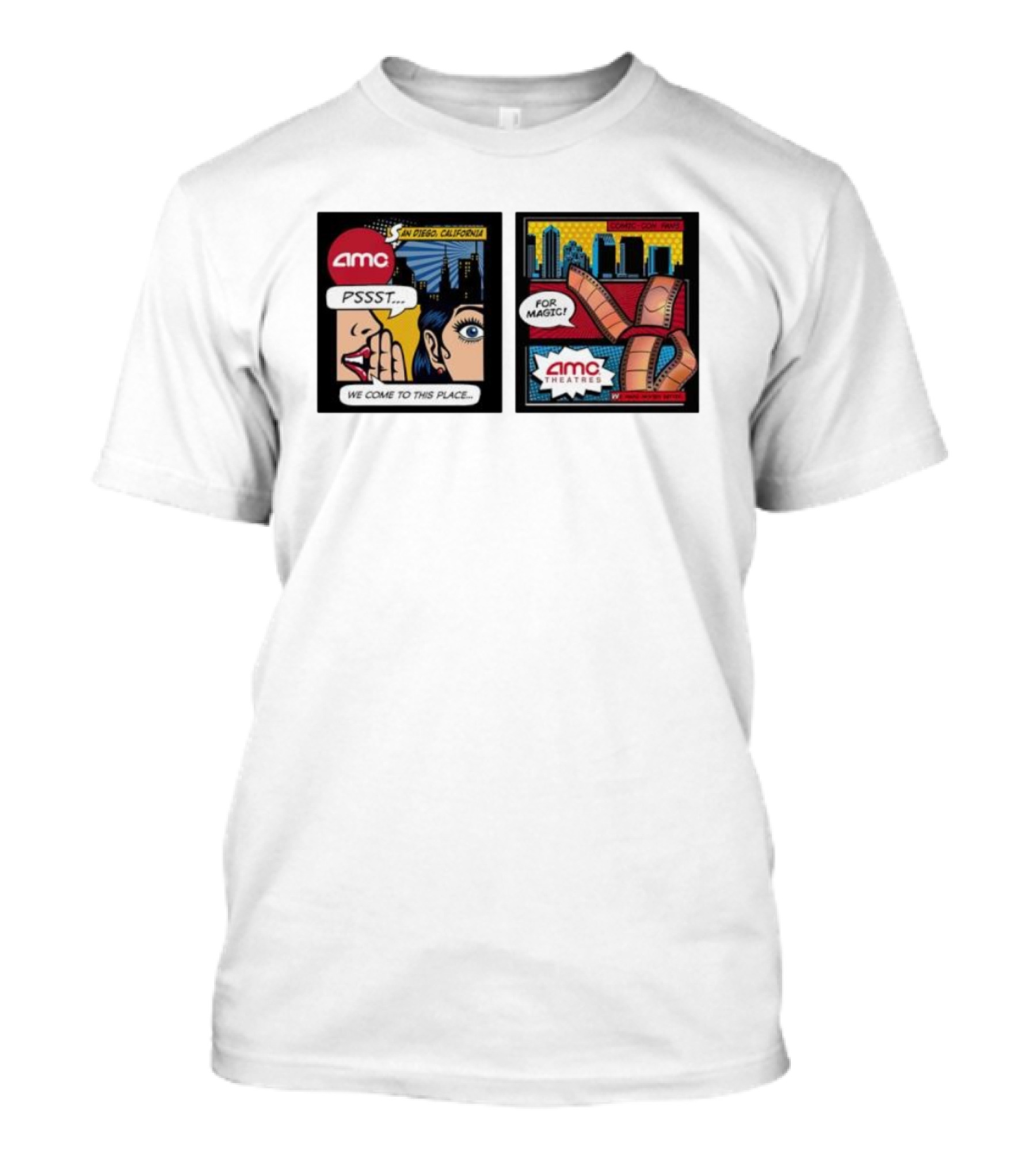 AMC PSSST Comic Pop Art Magic Theatres San Diego California T-Shirt