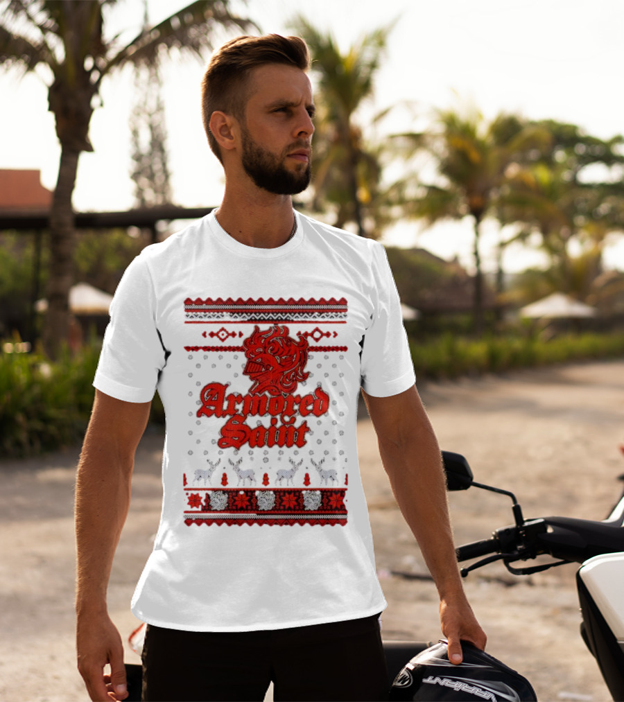 Armored Saint Red Knight Christmas T-Shirt