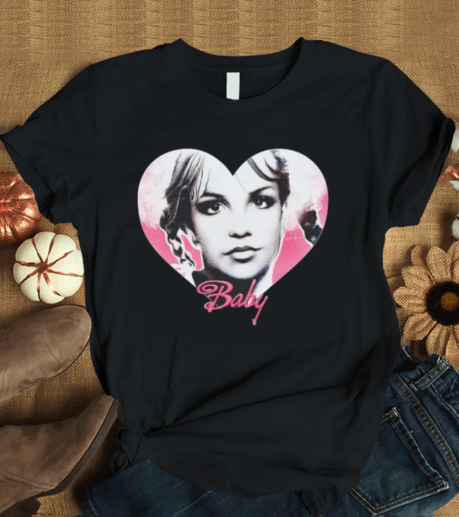 Britney Spears Baby Heart Portrait Pink Aesthetic T-Shirt