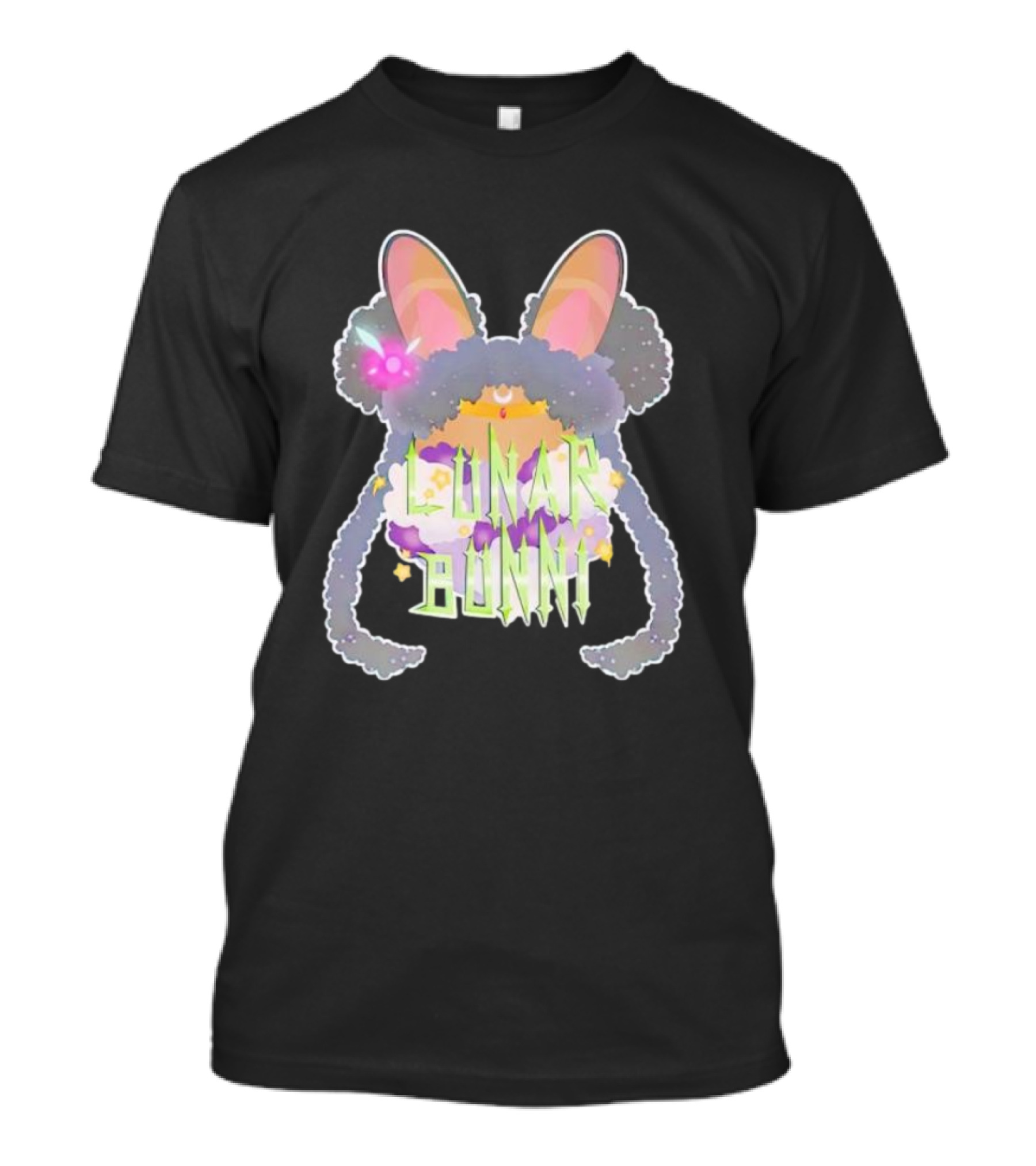 Bunnii Gang Lunar Bunnii Cosmic Ears Vibrant Text Elements T-Shirt