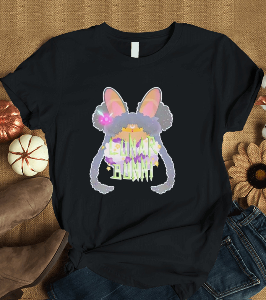 Bunnii Gang Lunar Bunnii Cosmic Ears Vibrant Text Elements T-Shirt