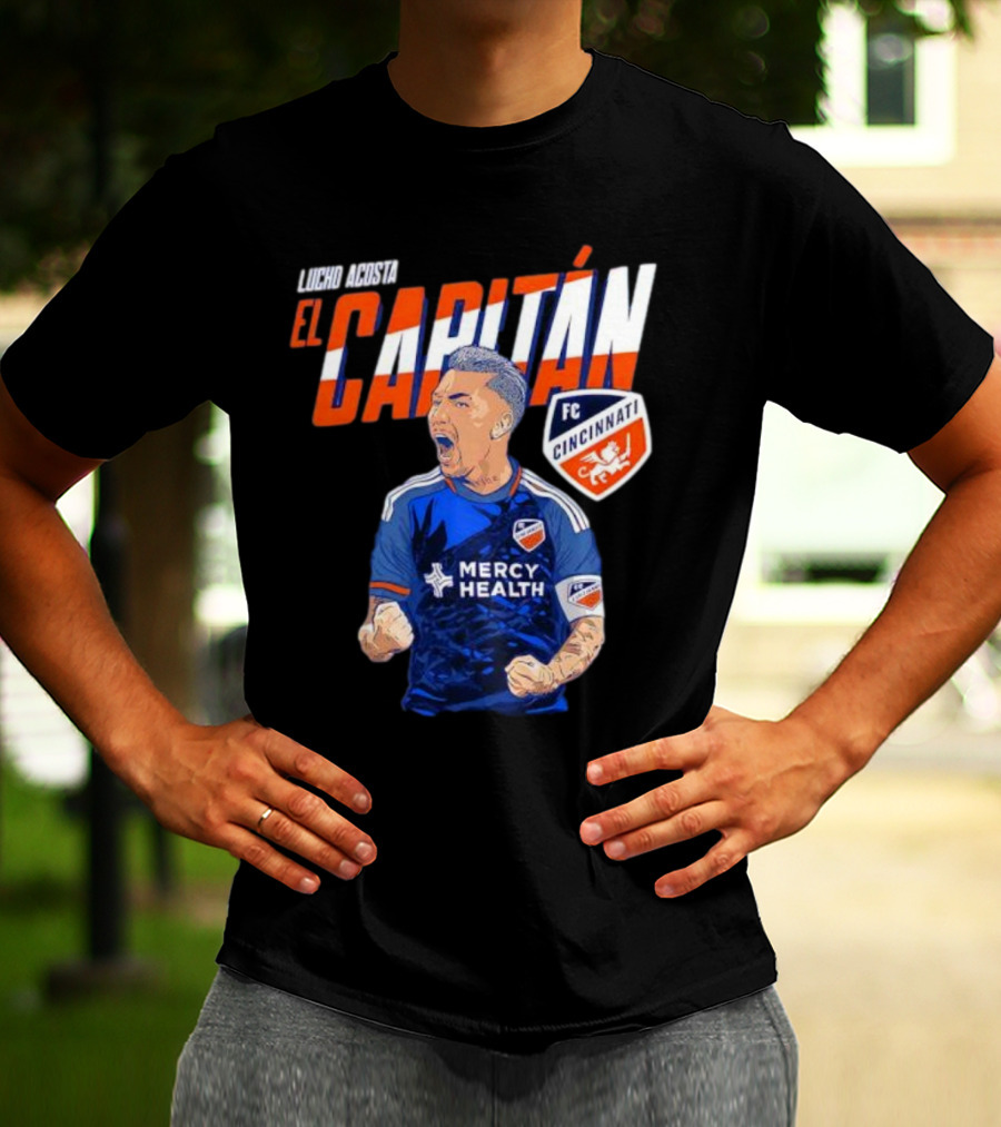 FC Cincinnati Lucho Acosta El Capitan Mercy Health Soccer Captain T-Shirt