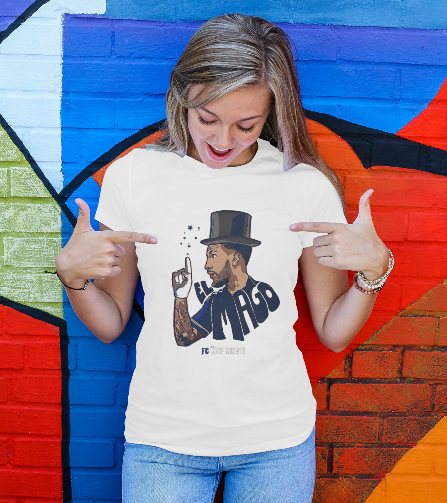 FC Cincinnati Luciano Acosta El Mago Magic Top Hat Tattoos T-Shirt