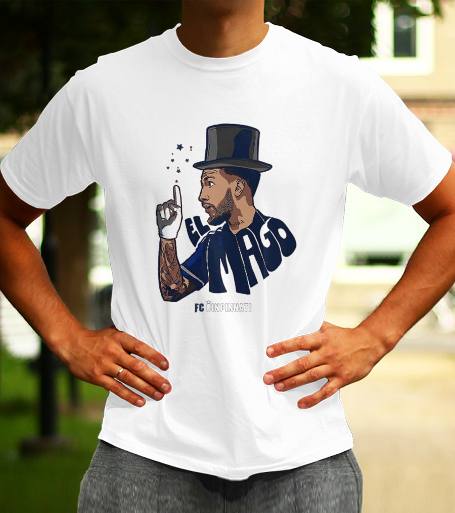 FC Cincinnati Luciano Acosta El Mago Magic Top Hat Tattoos T-Shirt