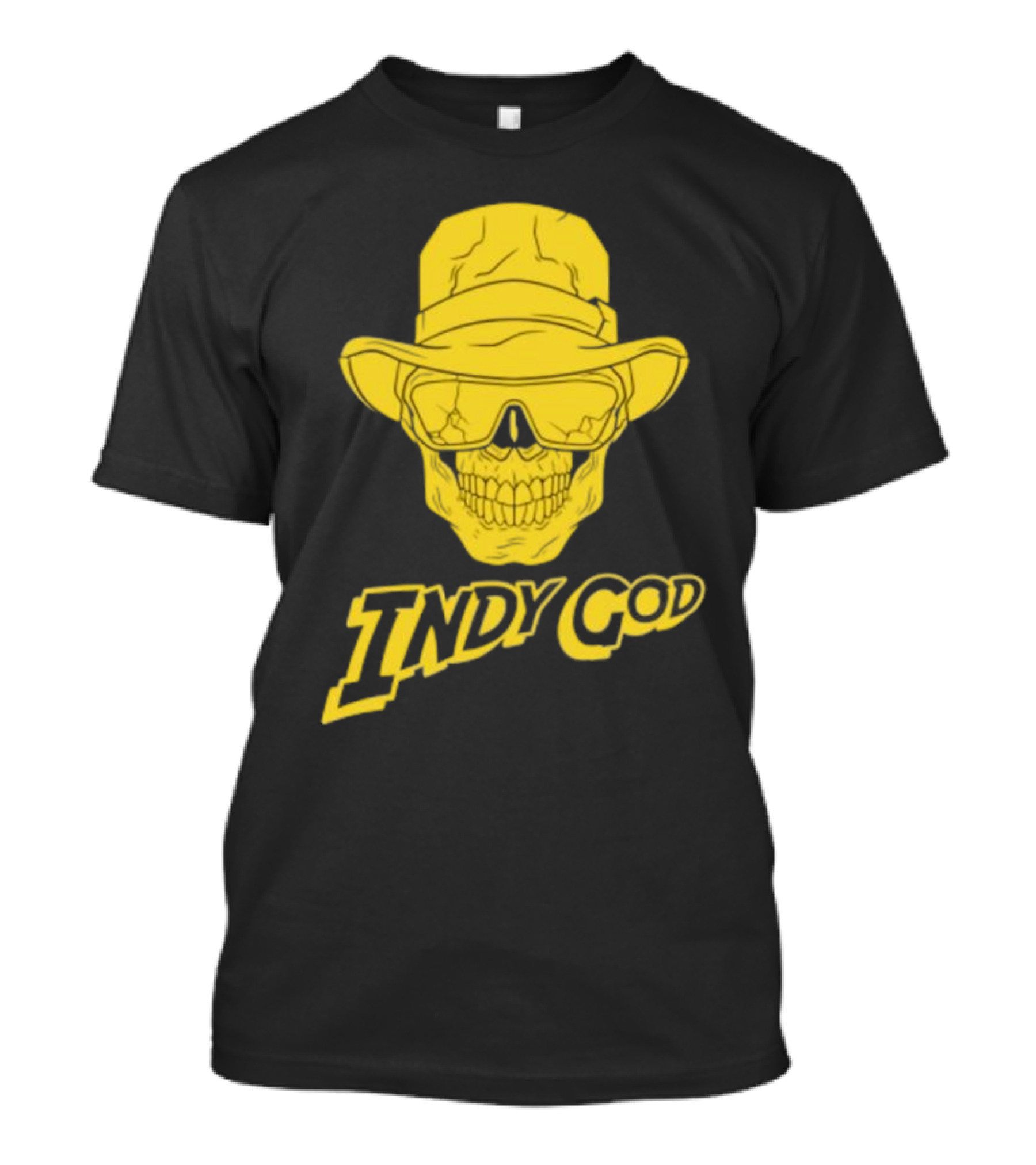 Matt Cardona Indy God Gold Skull With Hat And Sunglasses T-Shirt