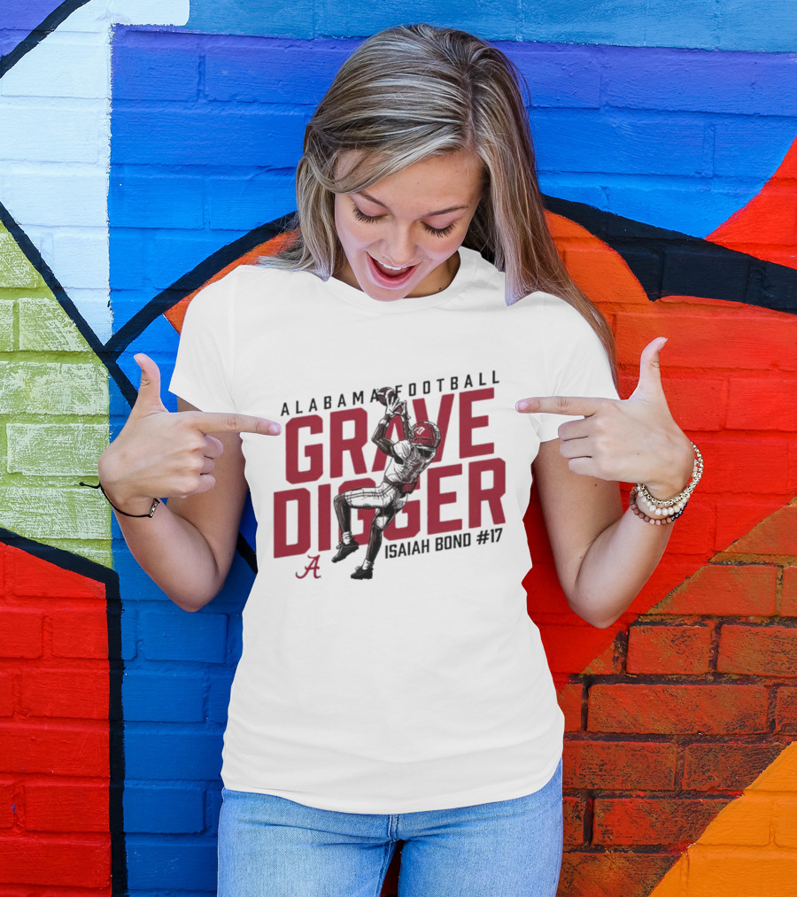 Alabama Football Grave Digger Isaiah Bond #17 T-Shirt