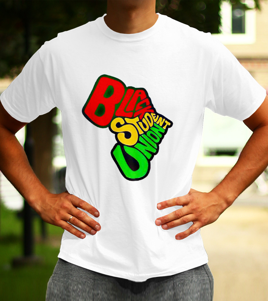 Black Student Union Red Yellow Green Text T-Shirt