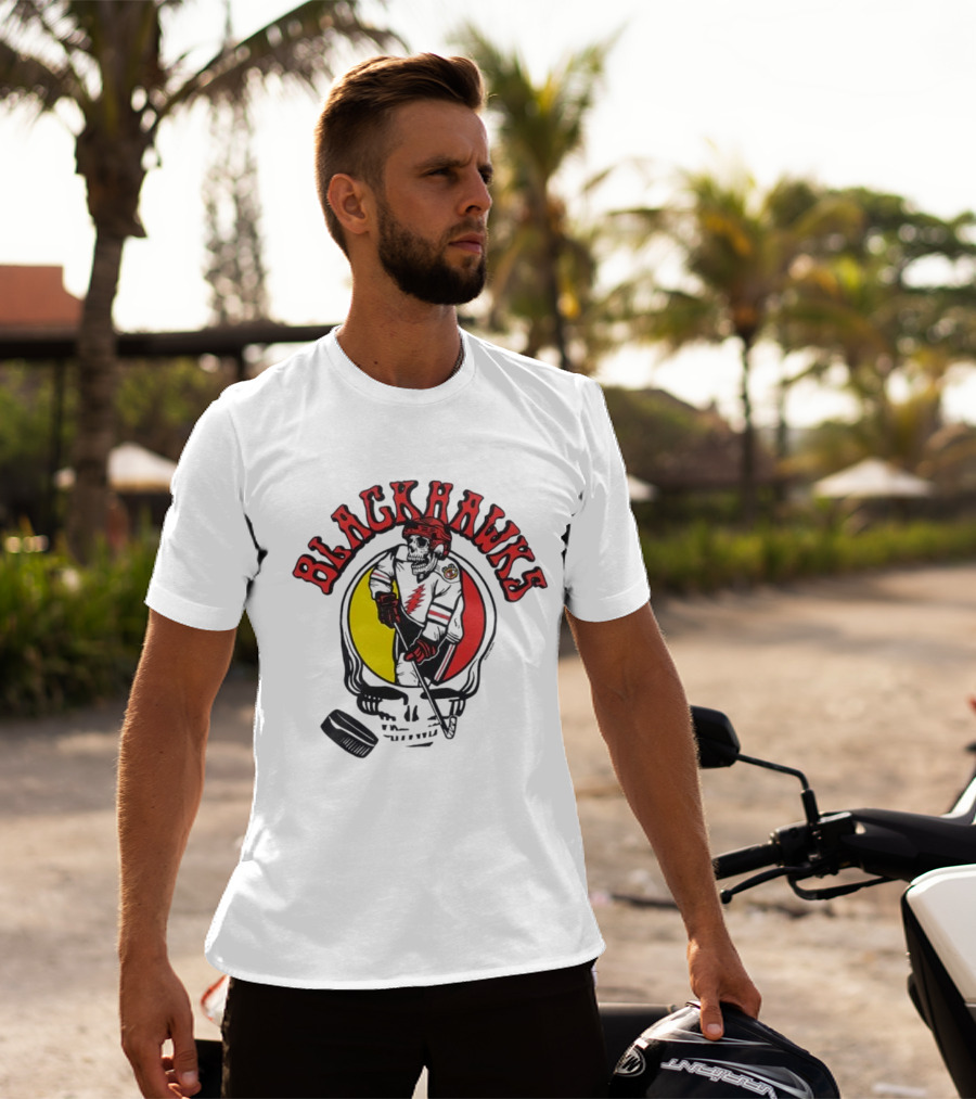 Blackhawks Grateful Dead Hockey Fusion T-Shirt