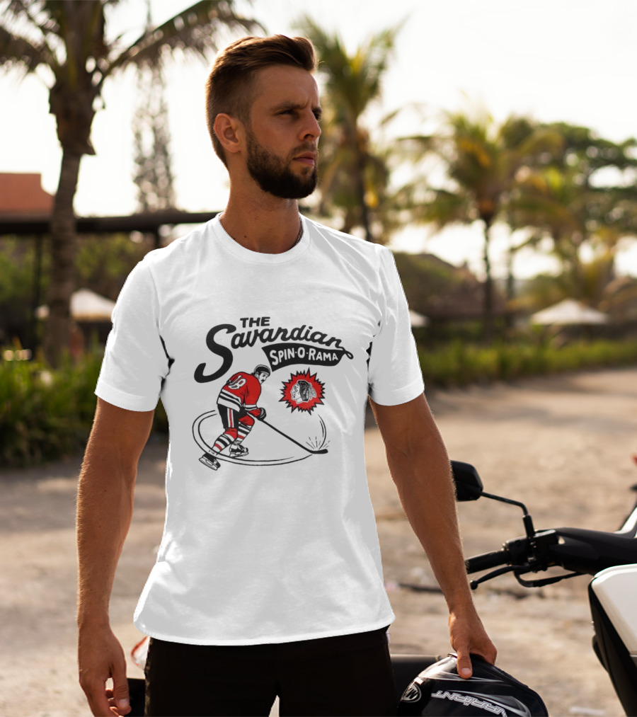 Chicago Blackhawks Savardian Spin-O-Rama Hockey Player Iconic Move T-Shirt