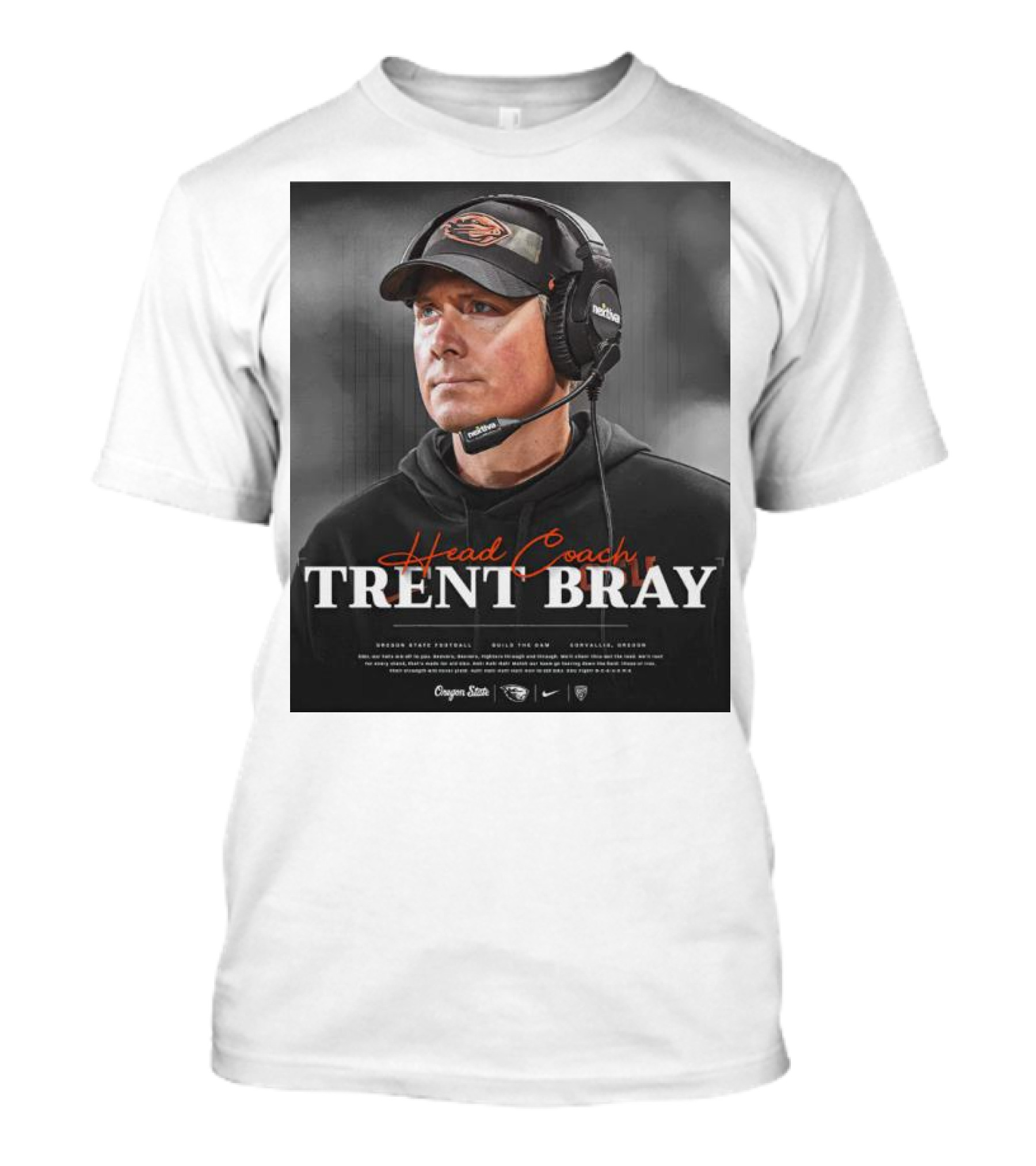 Head Coach Trent Bray Oregon State Football Build The Dam Corvallis, Oregon Beavers T-Shirt