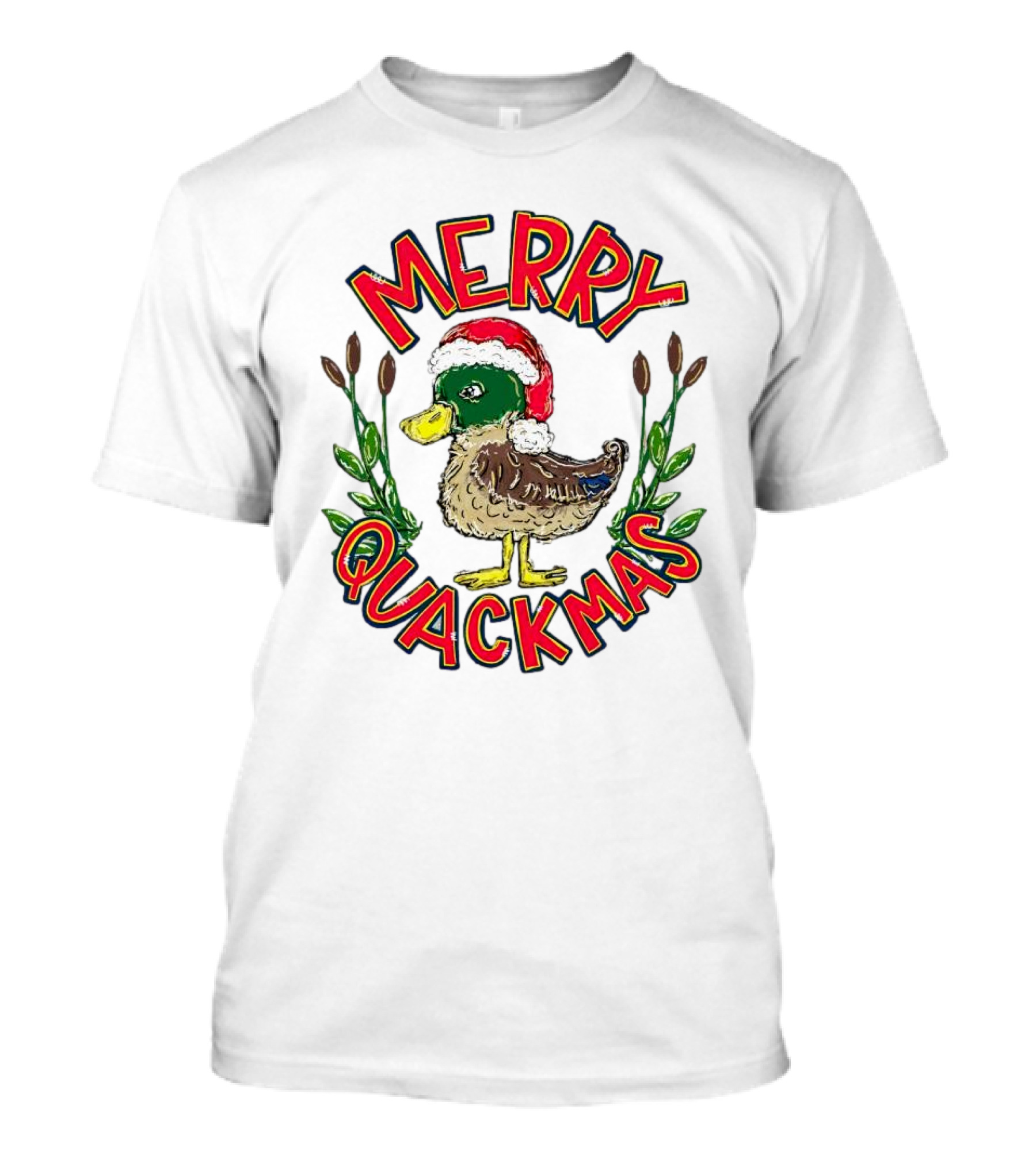 Merry Quackmas Christmas Santa Hat Duck Festive Holiday T-Shirt