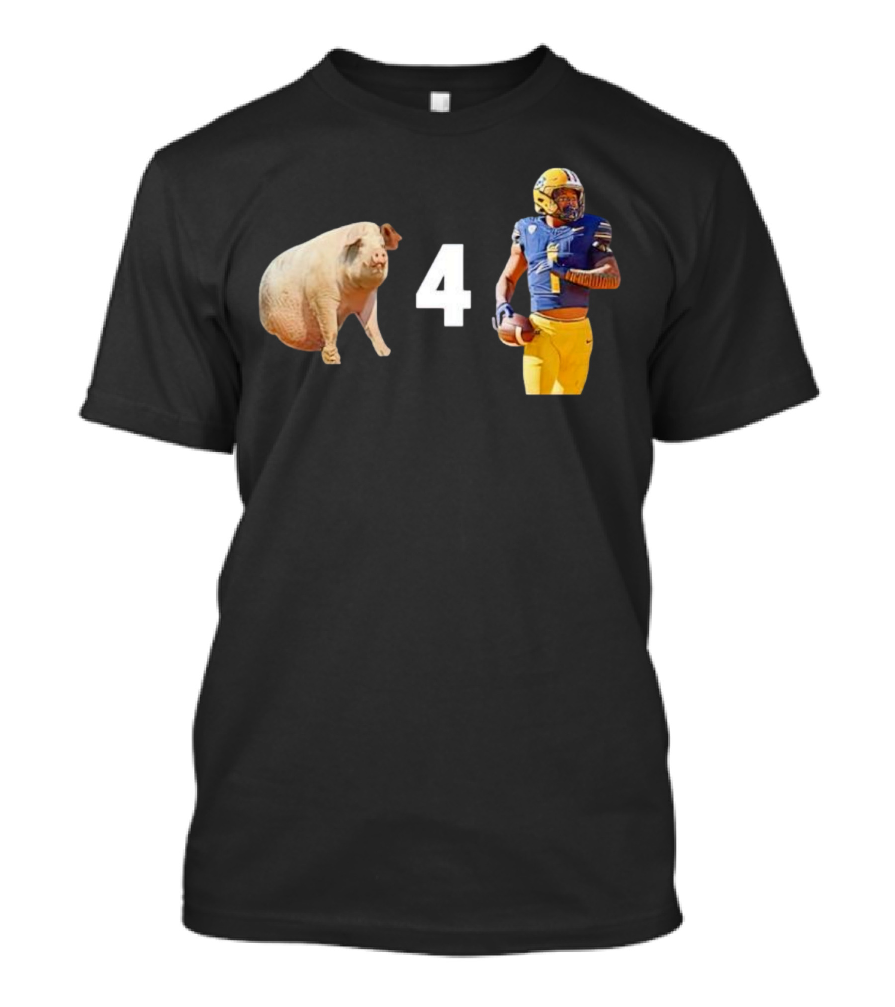 Hogs 4 Ott Heisman Football Player Pig Image T-Shirt