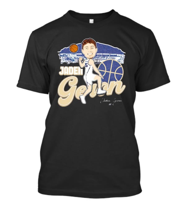 Jaden Geron Montana State Bobcats Basketball Caricature Stadium Scene With Signature T-Shirt
