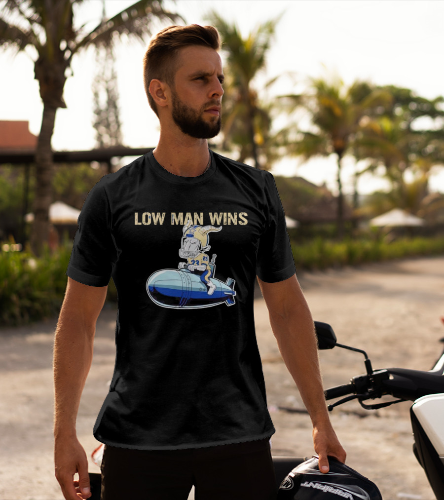 LOW MAN WINS 23 Viking Riding Bomb T-Shirt