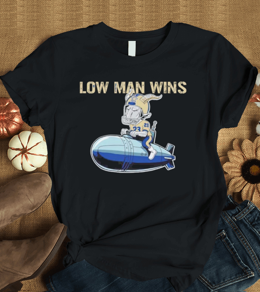 LOW MAN WINS 23 Viking Riding Bomb T-Shirt