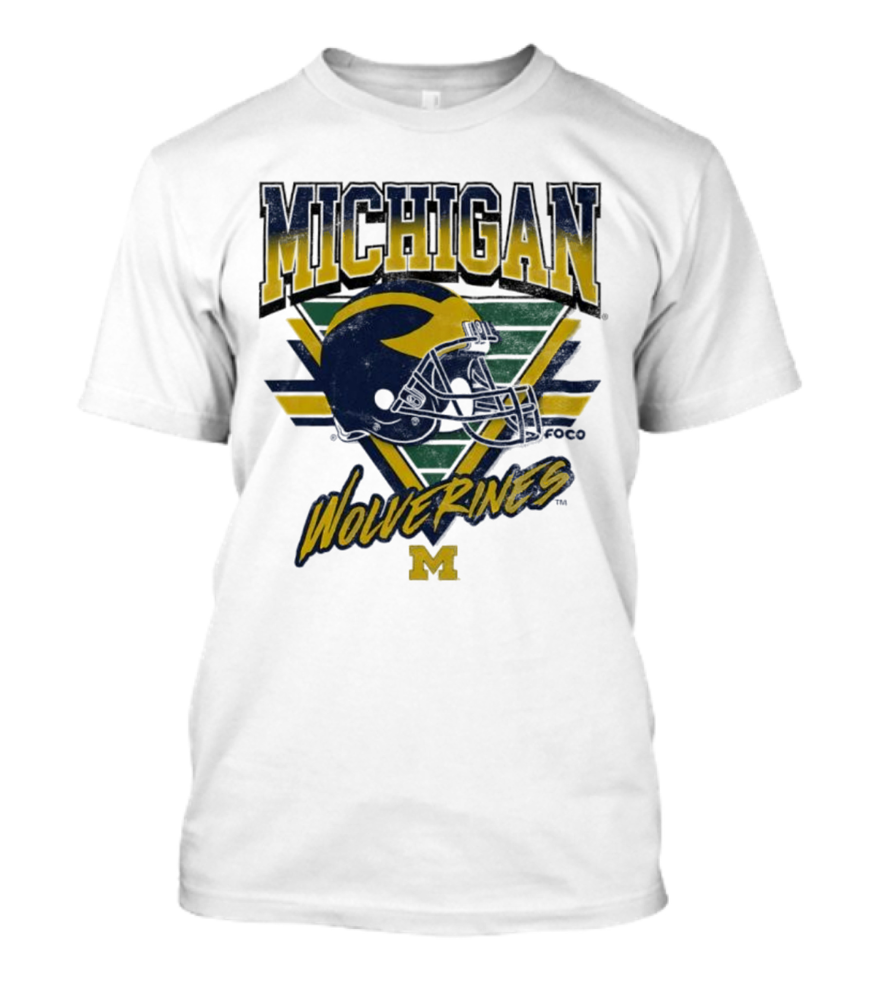 Michigan Wolverines Vintage Triangle Football Helmet M T-Shirt