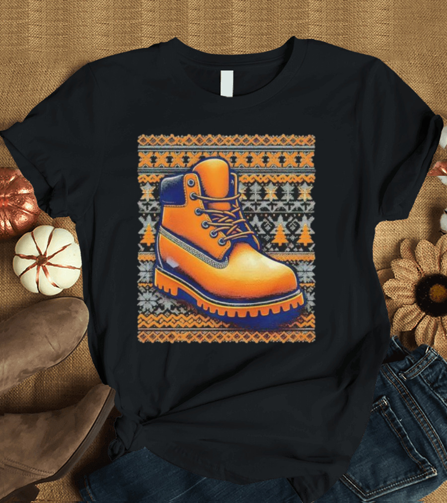 New York Knicks Timbmas Timberland Boot Ugly Christmas T-Shirt