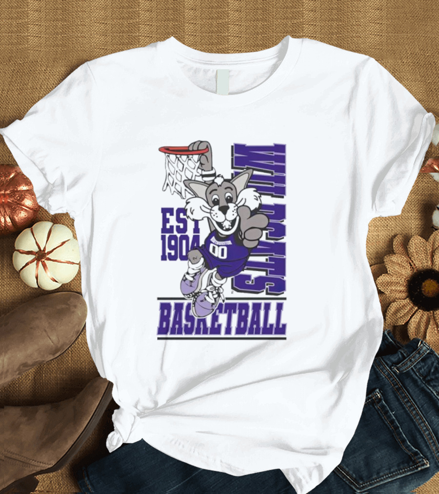 Northwestern Wildcats Basketball Willie Dunk Est 1904 T-Shirt