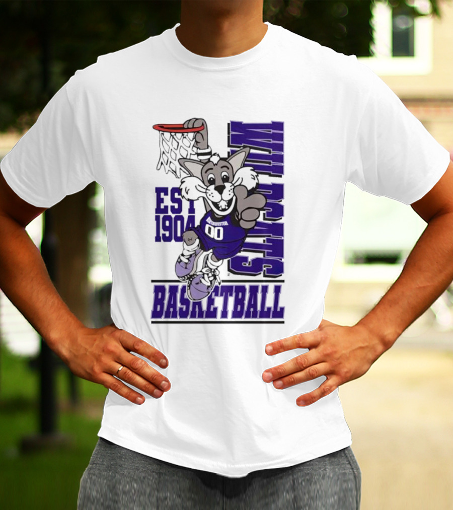 Northwestern Wildcats Basketball Willie Dunk Est 1904 T-Shirt