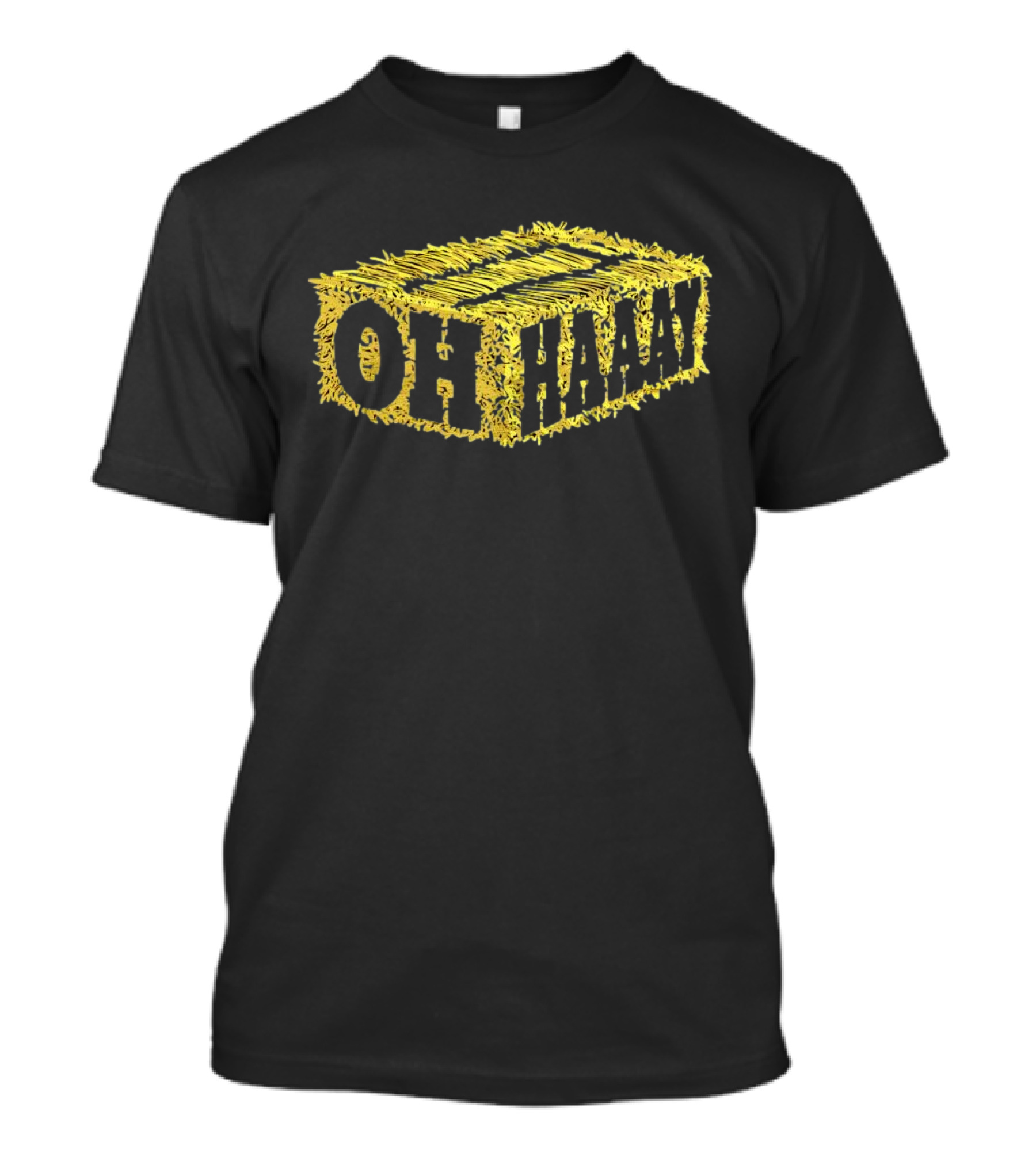 Oh Haaay Straw Iconic Yellow Hay Block Humor T-Shirt