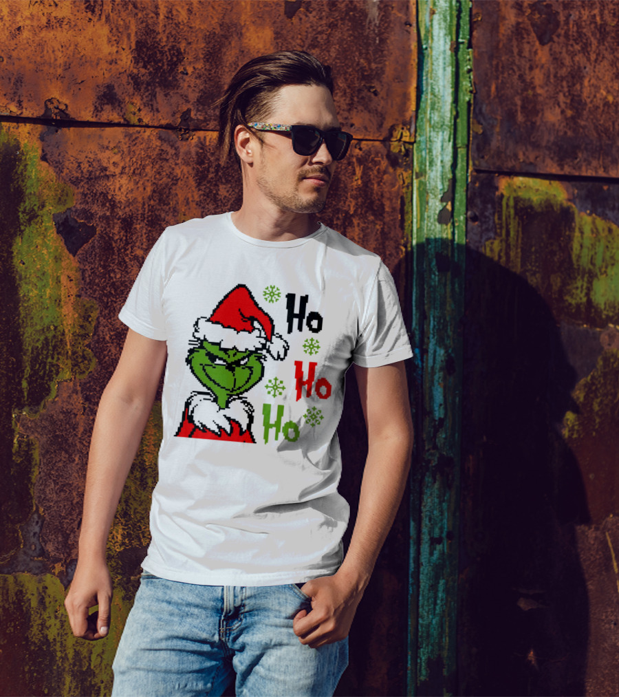 Santa Grinch Ho Ho Ho Merry Christmas T-Shirt