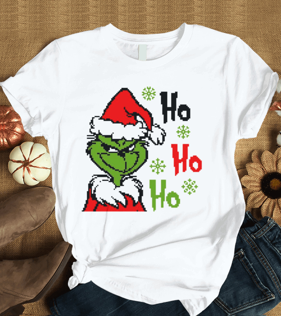 Santa Grinch Ho Ho Ho Merry Christmas T-Shirt