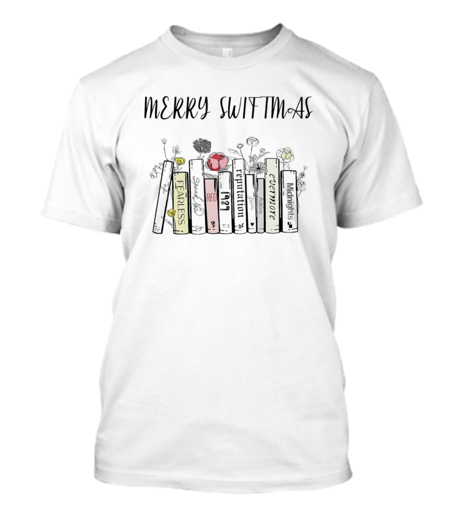 Merry Swiftmas Fearless Red Reputation Evermore Midnights Books Christmas T-Shirt